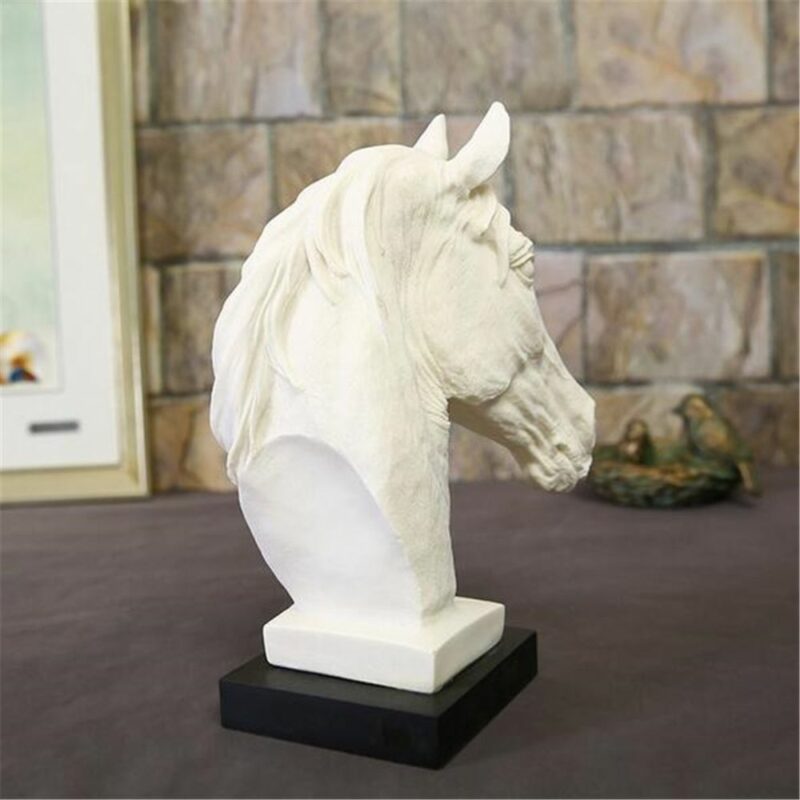 decoration statue tete cheval resine