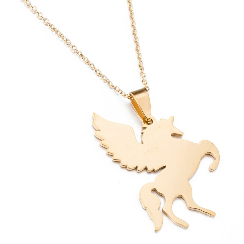 pendentif cheval aile or