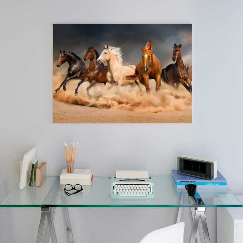 poster cheval troupeau sable bureau