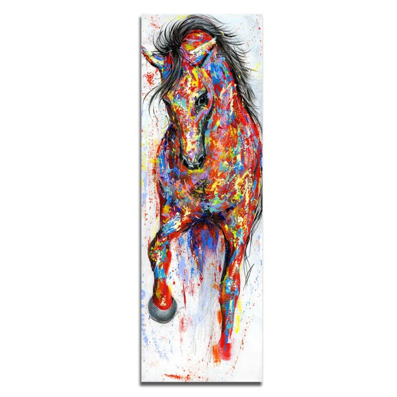 tableau cheval colore galop